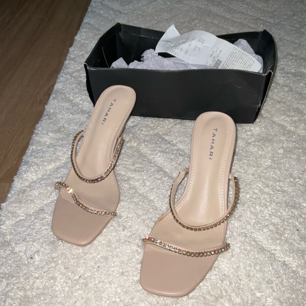 NEW Tahari Heels with Rhinestone Straps